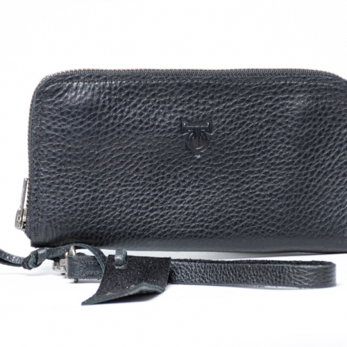 Cartera Zipper Negra Tan
